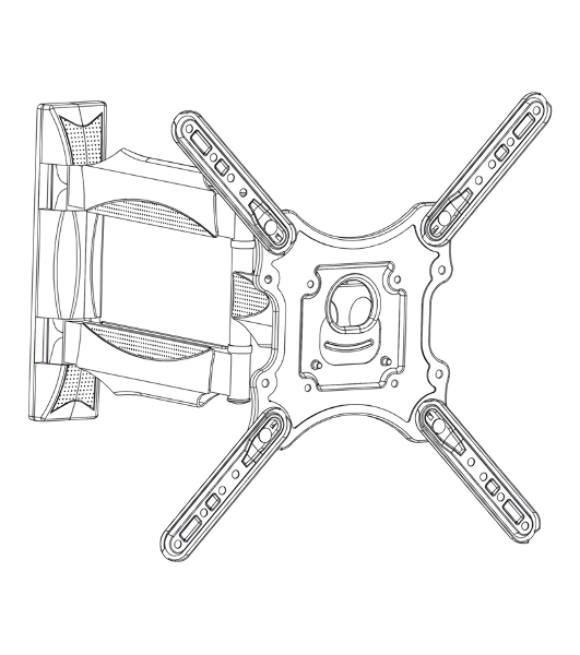 Кронштейн ONKRON/32-55' макс. 400x400, 2 колена, наклон -5º+8º, поворот 180º макс, от стены 55-500мм, белый