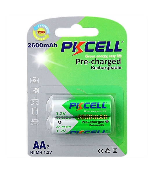 Никель-металлогидридный аккумулятор PKCELL NI-MH RTU AA2600-2B тип - AA 2 шт в блистере