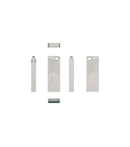 Флешка USB Netac UM1 (NT03UM1N-128G-32PN), 128Gb, USB 3.2, R/W 150/45, серебристый