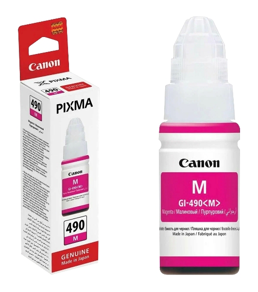 Чернила Canon GI-490M 0665C001 пурпурный для Canon Pixma G1400/2400/3400 (70мл)