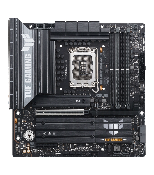 Материнская плата ASUS TUF GAMING B860M-PLUS, LGA 1851, Intel B860, 4xDDR5, 4xSATA, 3xM.2, 1xPCIe 5.0 x16, 1xPCIe x4, 1xUSB-C, 4xUSB-A 3.2 Gen 1, 2xUSB-A 3.2 Gen 2, 1xHDMI, 1xDP, 1x2.5Gb LAN, 7.1, mATX