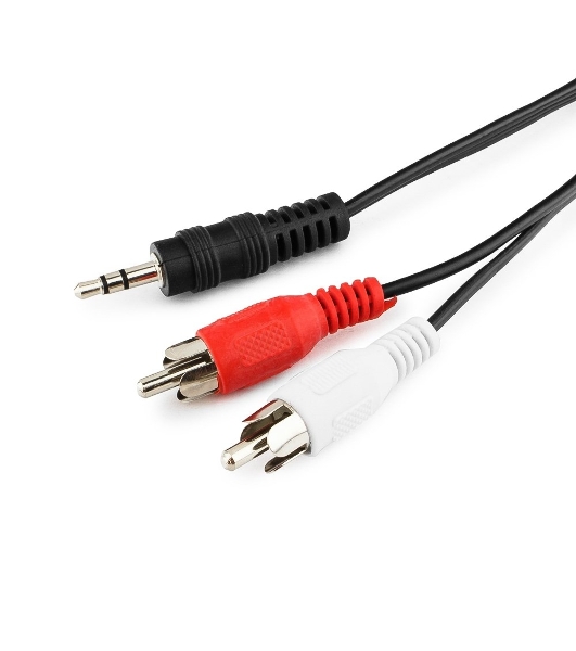 Кабель аудио Cablexpert CCA-458-10M-N, Jack 3.5(M)/2xRCA, 10м, черный, пакет
