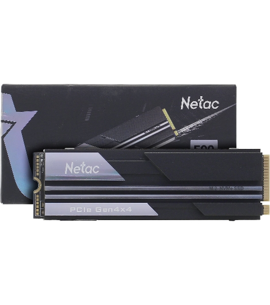 Накопитель SSD Netac NV5000, 500Gb, M.2 2280, PCIe 4.0 x4, NVMe, R/W 5000/2500, с радиатором
