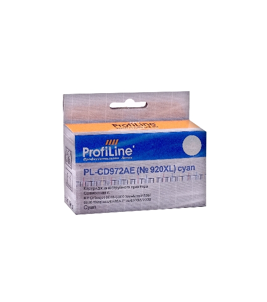 Картридж струйный ProfiLine PL-CD972AE №920XL для принтеров HP officejet 6000/6500/7000 Cyan водн