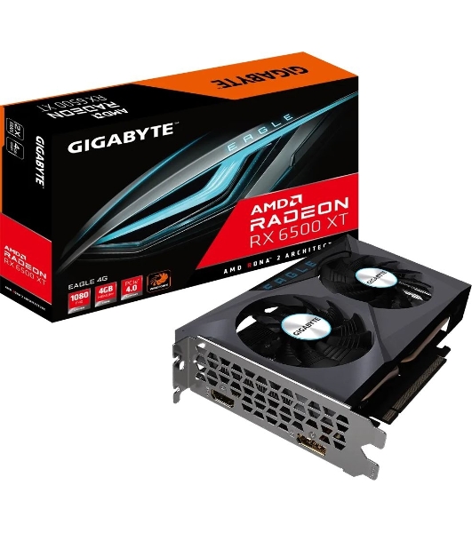 Видеокарта Gigabyte PCI-E GV-R65XTEAGLE-4GD AMD Radeon RX 6500XT 4096Mb 64 GDDR6 2900/12000 HDMIx1 DPx1 HDCP Ret