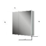 Зеркальный шкаф Bau Stil 80х80, LED подсветка, сенсор, плавное закрывание, оборачиваемый, фото 1