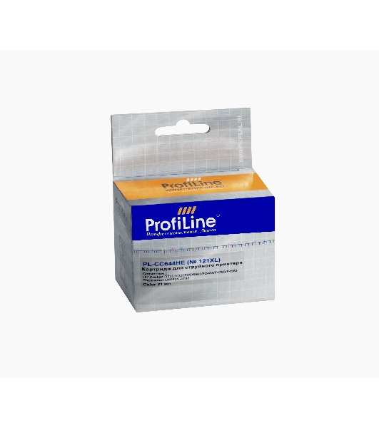 Картридж струйный ProfiLine PL-CC644HE №121XL для принтеров HP Deskjet D1663/D2500/D2563/D2663/D5563/F2423/F2493/F4213/F4275/F4280/F4283/F4583/HP Photosmart C4683/C4783 Сolor водные