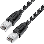 Патч-корд GCR PROF прямой 3.0m, UTP медь cat.6, STRONG черно-белый нейлон, ethernet high speed 10 Гбит/с, T568B, GCR-52778, фото2