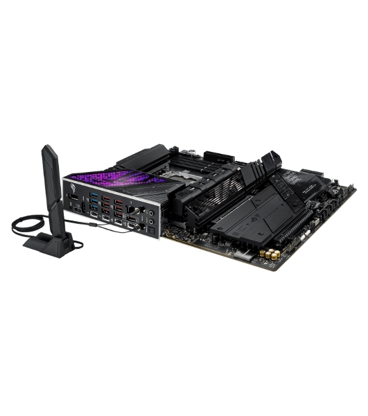 Материнская плата ASUS ROG STRIX Z890-E GAMING WIFI, LGA 1851, Intel Z890, 4xDDR5, 4xSATA, 7xM.2, 1xPCIe 5.0 x16, 1xPCIe 4.0 x16, 1xHDMI, 1xDP, 2xUSB-C Thunderbolt 4, 7xUSB-A 3.2 Gen 2, 3xUSB-A 3.2 Gen 1, 2xUSB-C 3.2 Gen 2x2, 1x 5Gb LAN, 2x3.5 мм, 7.1, ATX
