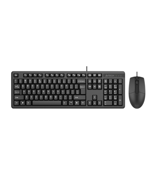 Комплект клавиатура+мышь A4Tech KK-3330 проводной, USB, 1200 DPI, чёрный