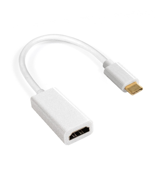 Кабель-адаптер Type-C-HDMI ExeGate EX-CM-HDMI2F-0.1 (USB Type-C/19F, 4K@120HZ 8K@ 30Hz, 0,1м)