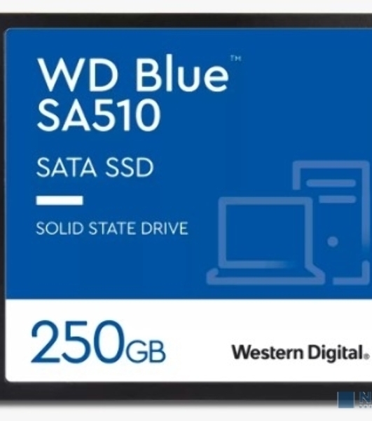 Накопитель SSD WD Blue SA510 WDS250G3B0A, 250Gb, SATA III, 2.5', R/W 555/440