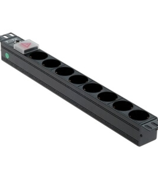 Блок распределения питания Lanmaster TWT-PDU19-16A8P-3.0 гор.размещ. 8xSchuko базовые 16A C14 3м