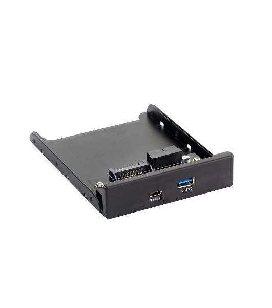 Планка USB на переднюю панель ExeGate U3H-617, 3,5', 1хUSB3.0+1хTypeC, черная, подсоед-е к мат. плат