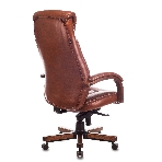 Кресло руководителя Бюрократ T-9924WALNUT светло-коричневый Leather Eichel, кожа, с подголов. крестовина металл/дерево, фото11