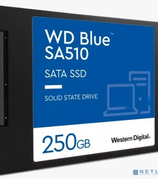 Накопитель SSD WD Blue SA510 WDS250G3B0A, 250Gb, SATA III, 2.5', R/W 555/440