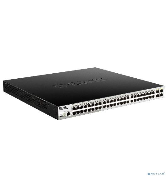 Коммутатор D-Link DGS-1210-52MPP/ME/B3A, 48×1 Гбит/с + 4×1 Гбит/с SFP, управляемый