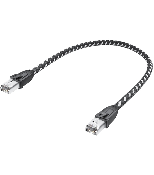 Патч-корд GCR PROF прямой 3.0m, UTP медь cat.6, STRONG черно-белый нейлон, ethernet high speed 10 Гбит/с, T568B, GCR-52778