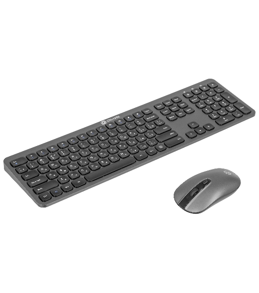 Комплект клавиатура+мышь Oklick 300M беспроводной, USB, 1600 DPI, серый/чёрный
