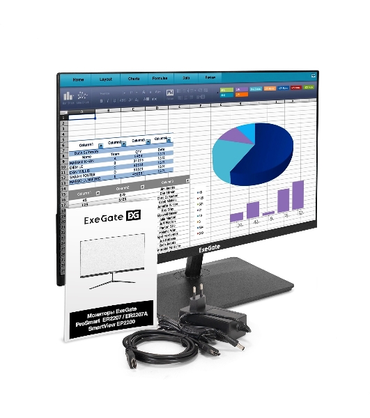 Монитор 21.5' 100 Гц ExeGate SmartView EP2200 (IPS LED Grade A+, FHD, 1920x1080@100Гц, 16:9, 250cd/m2, 1000:1, 178°/178°, 5ms, D-Sub, HDMI, Flicker-free, Low Blue Light, кабель HDMI 1.5м, VESA, регулировка наклона (tilt), черный)