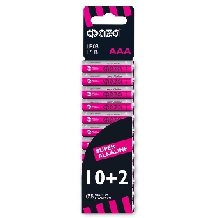 Элемент питания алкалиновый LR03 Super Alkaline SBL-10+2 (уп.12шт) ФАZА 2854612, 1.5 В