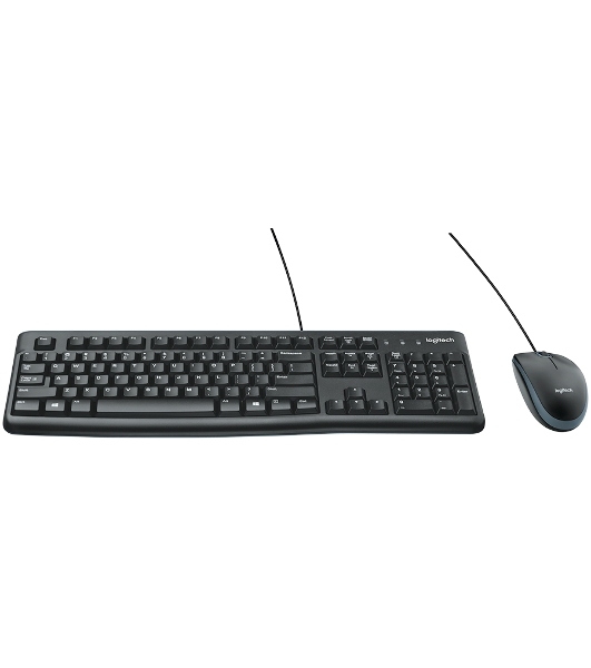 Комплект клавиатура+мышь Logitech MK120 проводной, USB, 1000 DPI, чёрный(заводская гравировка)
