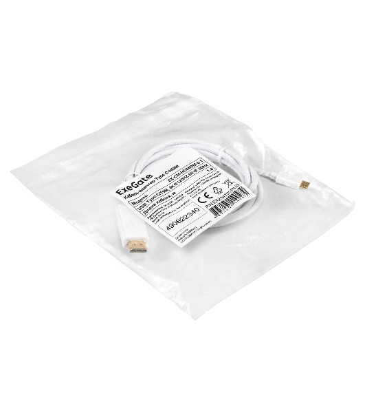 Кабель-адаптер Type-C-HDMI ExeGate EX-CM-HDMI2M-0.1 (USB Type-C/19M, 4K@120HZ 8K@ 30Hz, 1,8м)