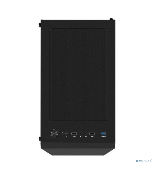Компьютерный корпус Miditower ExeGate EVO-8227 (ATX, без БП, 2хUSB+1хUSB 3.0+HD Audio, черный, 3 вент. с RGb подсветкой, боковая панель - закаленное стекло)