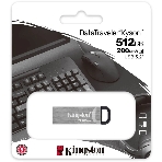 Флешка USB Kingston DataTraveler Kyson (DTKN/512Gb), 512Gb, USB 3.2 Gen 1, R/W 200/60, серебристый/черный, фото 1