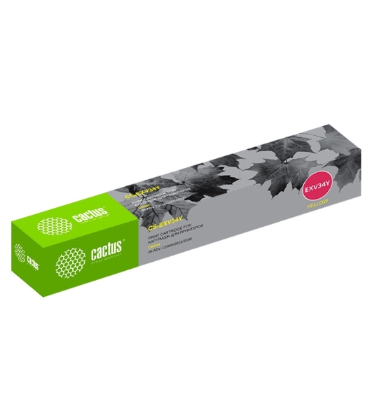 Картридж лазерный Cactus CS-EXV34Y желтый (19000 стр.) для Canon IR Advance C2030L, C2030i, C2020L, C2020i, C2025i