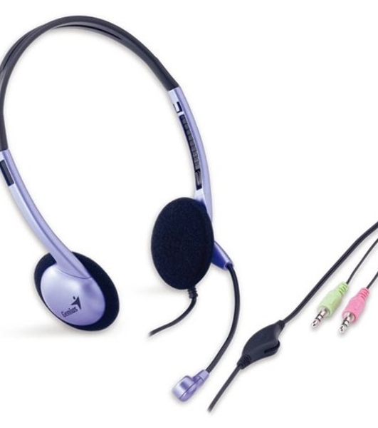 Гарнитура Genius HS-02B фиолетовый, проводная, 3.5 мм