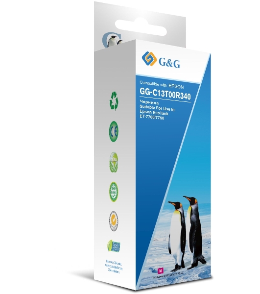 Чернила G&G GG-C13T00R340 пурпурный70мл для Epson EcoTank 7700/7750