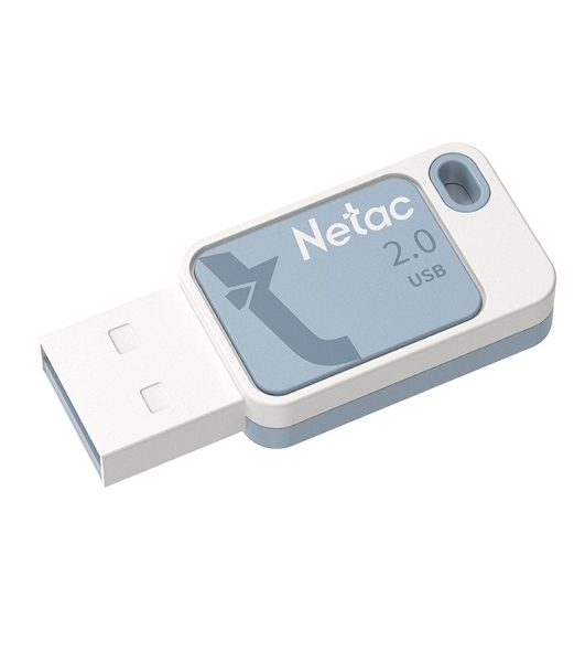 Флешка USB Netac UA31 (NT03UA31N-016G-20BL), 16Gb, USB 2.0, R/W 110/45, синий/белый