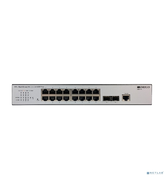 Коммутатор управляемый ORIGO L2 16x1000Base-T, 2x1000Base-X SFP, консольный порт RJ-45, комплект для установки в 19' стойку