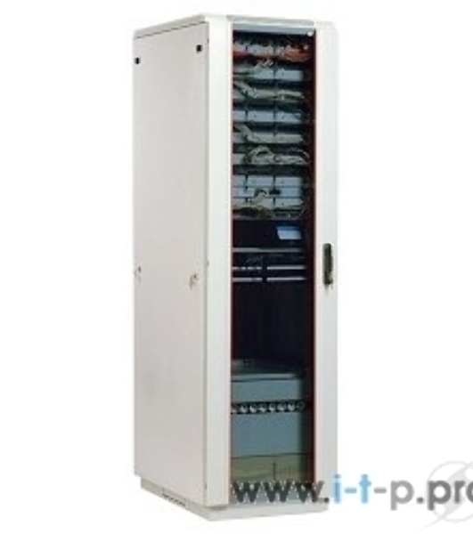 Шкаф коммутационный ЦМО ШТК-М-18.6.8-1ААА 18U 600x820 мм пер. дв. стекл задн. дв. стал. лист 2 бок. пан. направл. под закл. гайки 270 кг серый