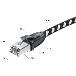 Патч-корд GCR PROF прямой 3.0m, UTP медь cat.6, STRONG черно-белый нейлон, ethernet high speed 10 Гбит/с, T568B, GCR-52778, фото4