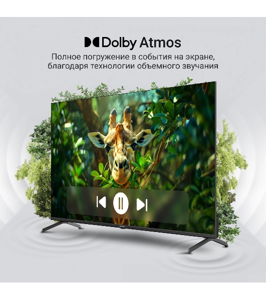 Телевизор Digma 55' DM-LED55UQB31 черный QLED 4K UHD 60Hz Smart TV