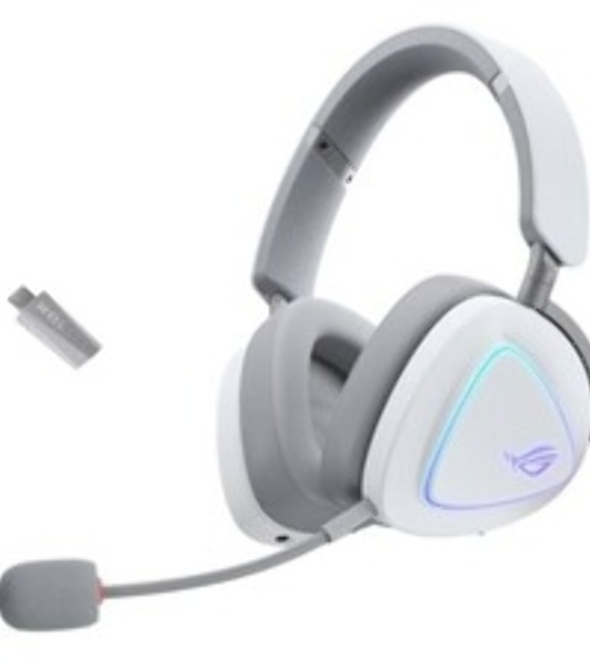 Гарнитура ASUS ROG Delta II белый, беспроводная + проводная, радиоканал, до 140 ч, подсветка, совместимость с PS5, Xbox