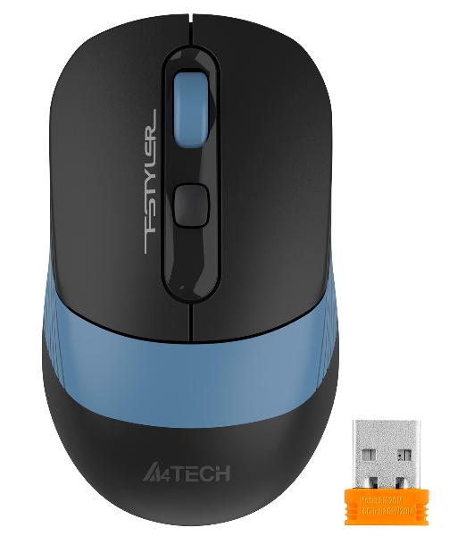 Мышь беспроводная A4Tech Fstyler FB10C черный/синий, 2000 dpi, радиоканал, Bluetooth, USB, кнопки - 4