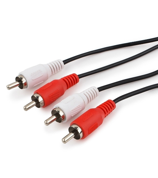 Кабель аудио Cablexpert CCA-2R2R-5M-N, 2xRCA/2xRCA, 5м, черный, пакет