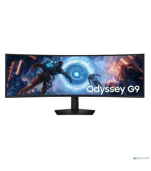 Монитор 49' Samsung Odyssey G9 S49FG916EIXCI VA 5120x1440, 144 Гц, 1 мс, 32:9, 350 кд/м², 2xHDMI 2.1, DP 1.4, 3.5 Jack, USB Hub (2x USB 3.0), FreeSync, изогнутый экран (1000R), черный