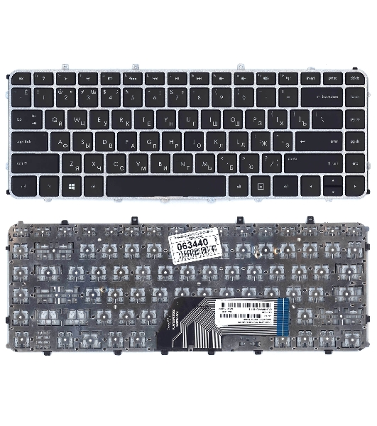 Клавиатура для ноутбука HP Envy 4-1000 Envy 6-1000 черная с серебристой рамкой