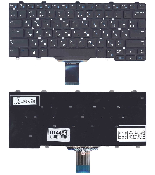 Клавиатура для ноутбука Dell E5250 E7250 черная без подсветки