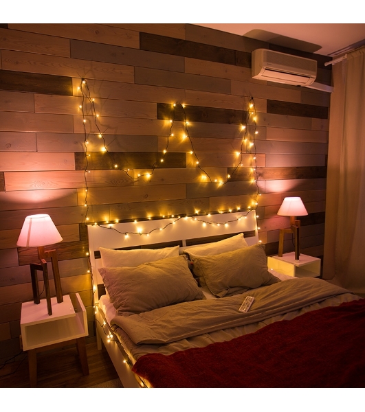 Гирлянда Neon-night 'Твинкл Лайт' 6 м, темно-зеленый ПВХ, 40 LED, теплый белый