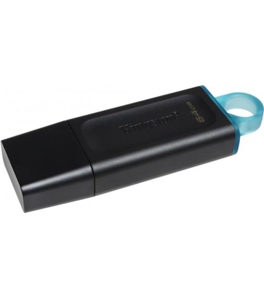 Флешка USB Kingston DataTraveler Exodia (DTX/64GB), 64Gb, USB 3.2 Gen 1, R/W 200/60, черный/бирюзовый