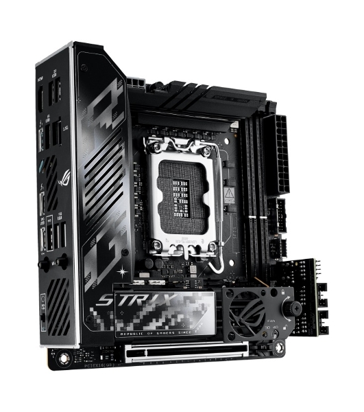 Материнская плата ASUS ROG STRIX Z890-I GAMING WIFI, LGA 1851, Intel Z890, 2xDDR5, 2xSATA, 2xM.2, 1xPCIe 5.0 x16, 1xHDMI, 2xUSB-C Thunderbolt 4, 1xUSB-C 20Gbps, 3xUSB-A 10Gbps, 1xUSB-A 5Gbps, 2xUSB-A 2.0, 1x 2.5Gb LAN, Mini-ITX