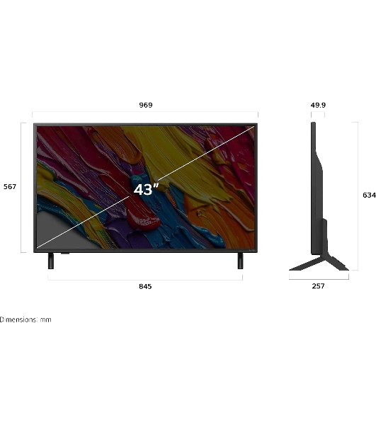 Телевизор LG 43' 43QNED82A6B черный титан QNED Edge LED 4K UHD 120Hz Smart TV 2GB/8GB