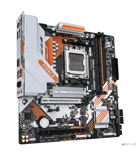 Материнская плата Gigabyte B850M FORCE WF6E (V1.2), AM5, AMD B850, 2xDDR5, 4xSATA, 3xM.2, 1xPCIe 5.0 x16, 1xPCIe 4.0 x4, 1xDP, 1xHDMI, 1x2.5Gb LAN, Wi-Fi 6E, Bluetooth 5.3, 1xUSB-C 5Gbps, 1xUSB-A 10Gbps, 2xUSB-A 5Gbps, 2xUSB-A 2.0, 3x3.5 мм, 7.1, mATX