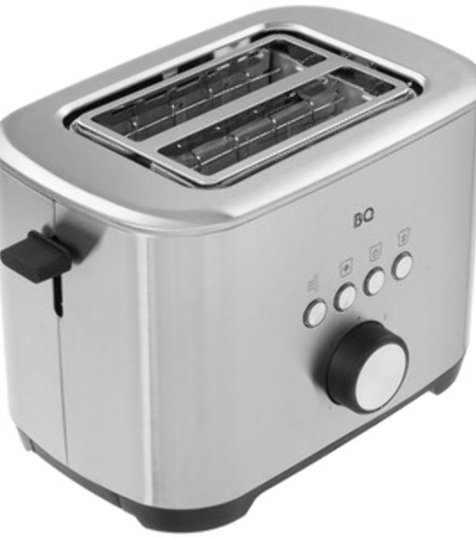 Тостер BQ T1010 чёрный/нержавеющая сталь, 800 Вт, 2 слота