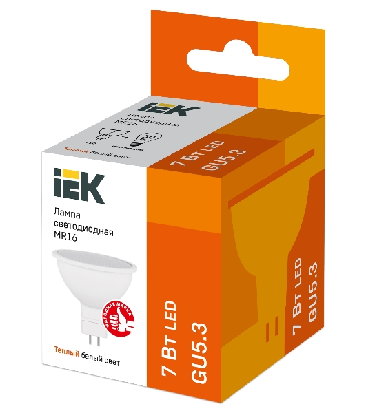 Лампа cветодиодная IEK LLE-MR16-7-230-30-GU5 ECO MR16 софит 7Вт 230В 3000К GU5.3